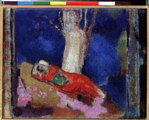""Jeune femme etendue sous un arbre"" (A Woman Lying Under The Tree) Peinture d