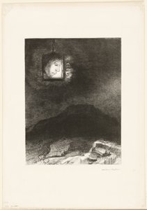 Bizonytalan csillogás, a végtelenről felfüggesztett fej, 6/3. tábla alkotó: Odilon Redon