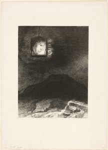 Bizonytalan csillogás, a végtelenről felfüggesztett fej, 6/3. tábla alkotó: Odilon Redon