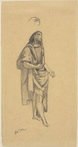 Keresztelő Szent János, fejvázlattal alkotó: Odilon Redon