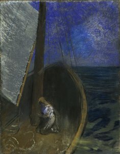 Szent asszony egy csónakban alkotó: Odilon Redon