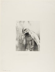 Szivacsot húz a kebléből, tökéletesen fekete, és csókkal borítja, 8/24. alkotó: Odilon Redon