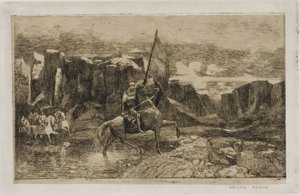 Szabványhordozó átkelés egy patakon alkotó: Odilon Redon