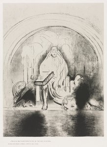 Szent János apokalipszise: És láttam a trónon ülő jobb kezében..., 1899. alkotó: Odilon Redon