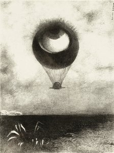 A Szem, mint egy furcsa léggömb, a Végtelen felé emelkedik. Sorozat: Edgar Poe-nak, 1882 alkotó: Odilon Redon