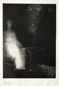 A kísértetház: Továbbra is a székre néztem, és halványkéket láttam rajta..., 1896. alkotó: Odilon Redon
