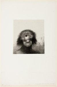 A parton lebegett elhibázott polip, amolyan mosolygó és ijesztő küklopsz, 8/3. tábla a "Les Origines"-ből alkotó: Odilon Redon