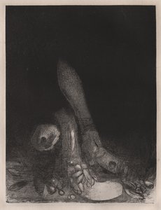 Szent Antal megkísértése: Lehullanak a virágok, és megjelenik egy piton feje, 1896. alkotó: Odilon Redon