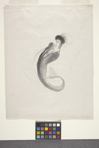 Cím nélkül (litográfia chine volant papíron) alkotó: Odilon Redon