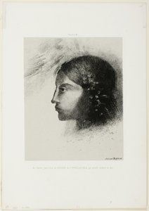 Ébredéskor láttam az Értelmes Istennőjét súlyos és kemény profiljával, 6/6. alkotó: Odilon Redon