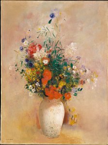 Virágváza (rózsaszín háttér) alkotó: Odilon Redon