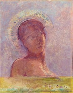 Csukott szemek – Odilon Redon festménye alkotó: Odilon Redon
