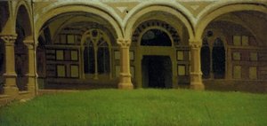 Régi firenzei kolostor, 1864-65 körül (olaj, vászon) alkotó: Odoardo Borrani