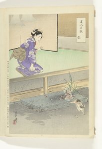 Orchidea Futott (cím az objektumon) A szépségek és a virágok összehasonlítása (sorozat címe) Bijin hana kurabe (sorozat címe az objektumon) alkotó: Ogata Gekko