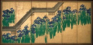 Íriszek Jatszuhasinál (Nyolc híd) alkotó: Ogata Korin