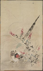 Fácán és füvek alkotó: Ogata Korin
