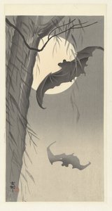 Denevérek és telihold alkotó: Ohara Koson