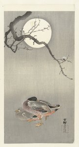 Kacsák teliholdkor alkotó: Ohara Koson