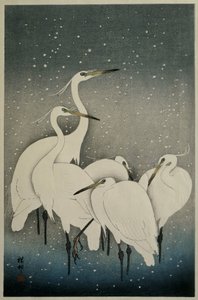 Kócsagok csoportja alkotó: Ohara Koson