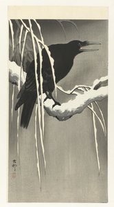 Varjú a havas ágon alkotó: Ohara Koson