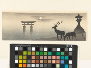 Táj torii és szarvas alkotó: Ohara Koson
