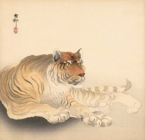 Tigris, XX. század (japán nyomtatás) alkotó: Ohara Koson