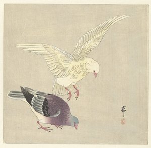 Két galamb alkotó: Ohara Koson