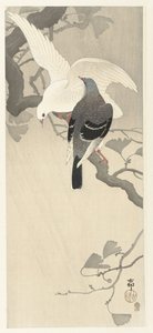 Két galamb egy ágon alkotó: Ohara Koson