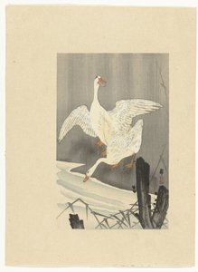 Két liba a folyó mellett alkotó: Ohara Koson