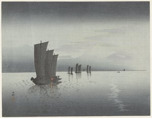halászhajók alkotó: Ohara Koson