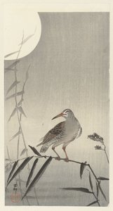 Fekete lovas bambusz ágon alkotó: Ohara Koson