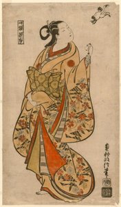 Az udvarhölgy Zhang Guolao kínai bölcshez hasonlított (japánul: Chokaro) alkotó: Okumura Masanobu