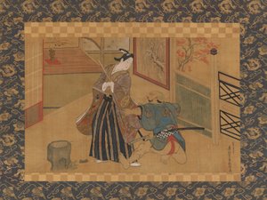 Kabuki Játssz Kusazuribikit a Soga Soga monogatari meséiből, 18. század. alkotó: Okumura Masanobu