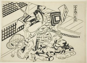 Taishi legendája, 2. jelenet (Taishiden nidanme), a "Híres jelenetek a japán bábjátékokból (Yamato irotake)" sorozatból alkotó: Okumura Masanobu