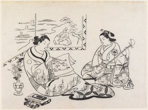 Matsukaze és Murasame mitatéja alkotó: Okumura Masanobu