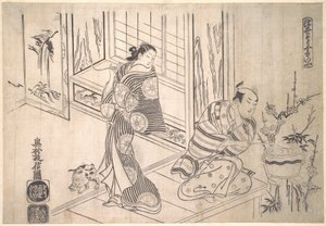 Xu You és Chao Fu legendájának paródiája alkotó: Okumura Masanobu
