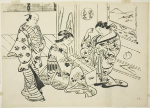 Az Utsusemi fejezet a "The Tale of Genji"-ből (Genji Utsusemi), Genji paródiák sorozatából alkotó: Okumura Masanobu