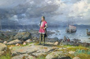 The Viking (oil on board)   1321310   hu       hungarian Successfully Translated  Original: Profilbillede af kunstnerens anden hustru Juliane Marie Abildgaard, siddende, hel figur Translat: Profilbillede af kunstnerens anden hustru Juliane Marie Abildgaard alkotó: Olaf Nordlien