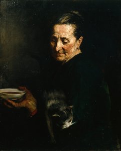 Nő egy macskával alkotó: Olav Rusti