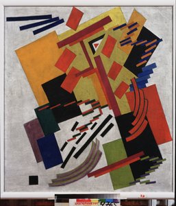 Absztrakt kompozíció. Olga Rozanova (1886-1918) festménye, olaj, vászon