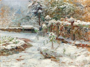 Októberi hó, motívum a Hartenstein kastély kertjéből