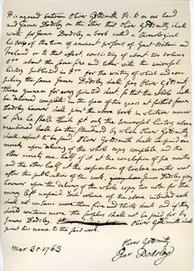 Oliver Goldsmith beleegyezése, hogy ír James Dodsley számára, 1763. március 31. alkotó: Oliver Goldsmith