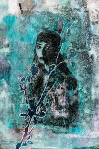 Portré a folyó mellett, 2023 (vegyes technika, papír) alkotó: Olivia Gozzano