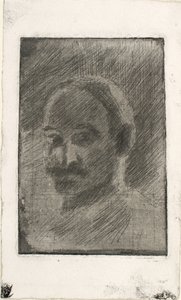 Henrik Schouboe festő portréja alkotó: Oluf Hartmann