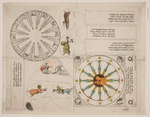 Illusztráció tábla almanach körrel és öt verssel