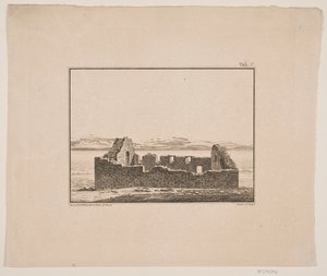 Templomromok Grönlandon. Illusztráció W.A. Grah. Kutatói kirándulás Grönland keleti partvidékére
