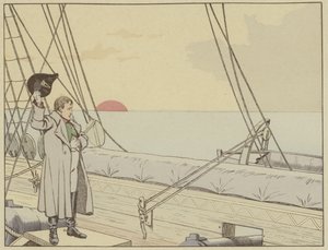 Napóleon a HMS Bellerophon fedélzetén, miután feladta magát a briteknek, 1815. július 15. alkotó: Onfray de Breville Job