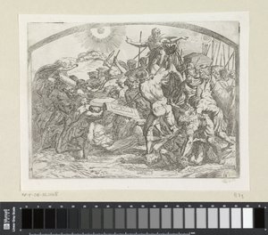 Joshua megparancsolja a napnak és a holdnak, hogy álljanak meg Festmények Raphael loggiájában (sorozat címe) alkotó: Orazio Borgianni