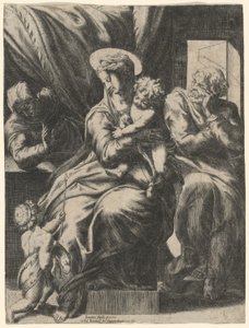 Szent Család Szent Erzsébettel és az ifjú Keresztelő Jánossal alkotó: Orazio de Santis, after Pompeo Cesura