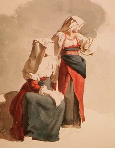 Olasz parasztlányok, 1834 körül (akvarell)